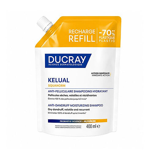 Ducray Kelual Squanorm Kuru Saçlar İçin Kepek Karşıtı Şampuan 400 ml - Refill - Ducray