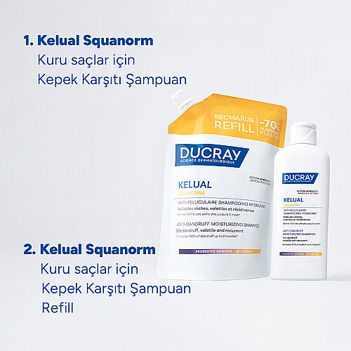 Ducray Kelual Squanorm Kuru Saçlar İçin Kepek Karşıtı Şampuan 400 ml - Refill - 7