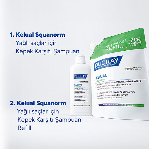 Ducray Kelual Squanorm Yağlı Saçlar için Kepek Karşıtı Şampuan 400 ml -  Refill - 4