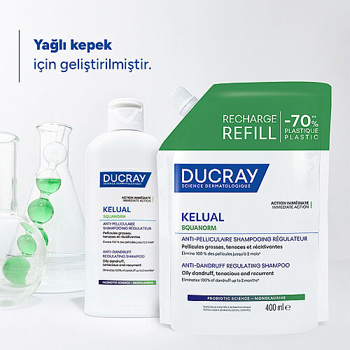 Ducray Kelual Squanorm Yağlı Saçlar için Kepek Karşıtı Şampuan 400 ml -  Refill - 8