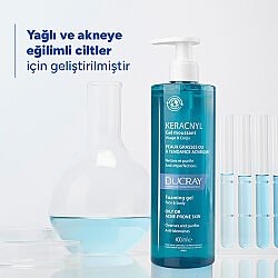 Ducray Keracnyl Yağlı ve Akneye Eğilimli Ciltler için Yüz Temizleme Jeli 400 ml - 4