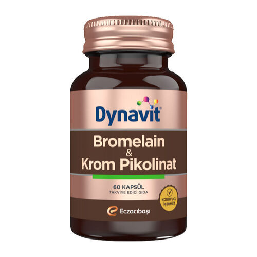 Dynavit Bromelain ve Krom Pikolinat İçeren Takviye Edici Gıda 60 Kapsül - Dynavit