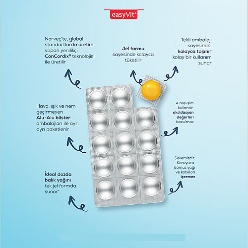Easy Fish Oil Beta Glukan Çiğnenebilir 30 Jel Form - 4