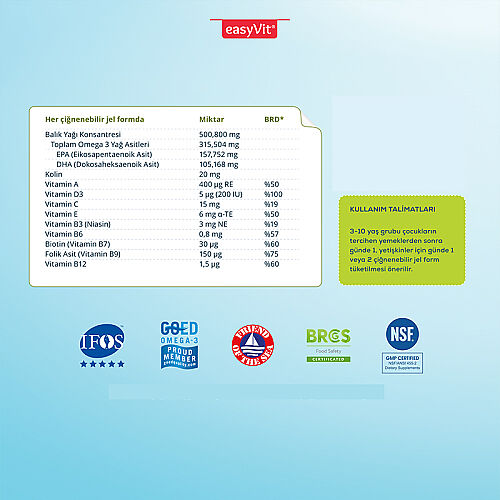 Easy Fish Oil Multi + Omega 3 Çiğnenebilir Tablet 30 Adet - 5