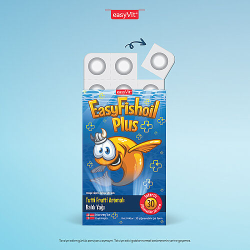 Easy Fish Oil Plus Tutti Frutti Aromalı Balık Yağı 30 Çiğnenebilir Jel - 3