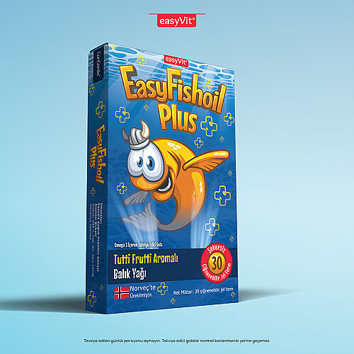 Easy Fish Oil Plus Tutti Frutti Aromalı Balık Yağı 30 Çiğnenebilir Jel - EasyVit (1)