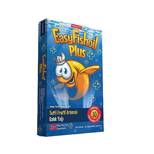 Easy Fish Oil Plus Tutti Frutti Aromalı Balık Yağı 30 Çiğnenebilir Jel - EasyVit