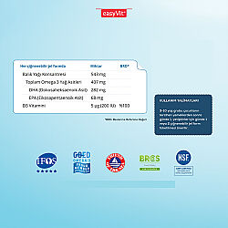 Easy Fish Oil Portakal ve Limon Aromalı Balık Yağı ve D Vitamini 30 Çiğnenebilir Form - 5