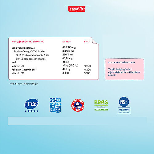 EasyMom Omega 3 Folik Asit ve Kolin İçeren Takviye Edici Gıda 30 Adet - 5
