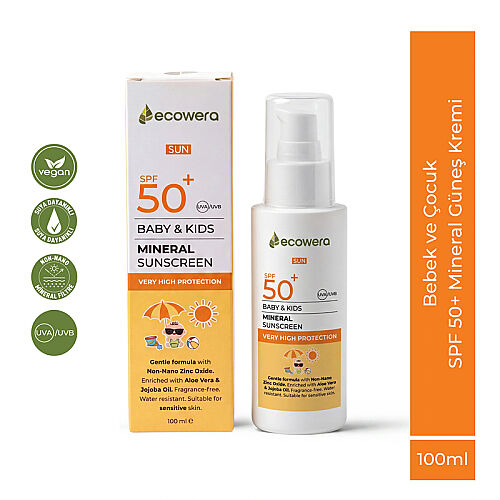 Ecowera Çocuklara Özel Mineral Güneş Kremi Spf50+ 100ml - 2