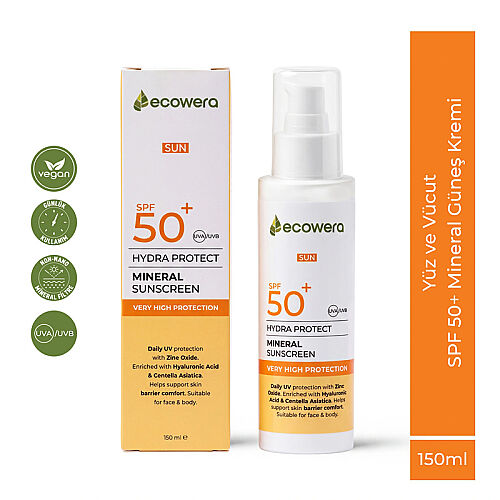 Ecowera Mineral Güneş Kremi Spf50+ 150ml - 3