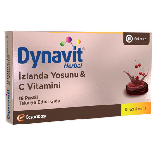 Eczacıbaşı Dynavit Herbal İzlanda Yosunu ve C Vitamini İçerikli 16 Adet Pastil - Dynavit