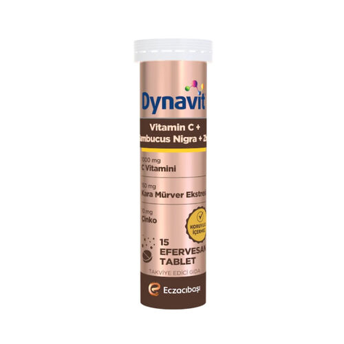 Eczacıbaşı Dynavit Vitamin C + Sambucus Nigra 15 Efervesan Tablet - Dynavit