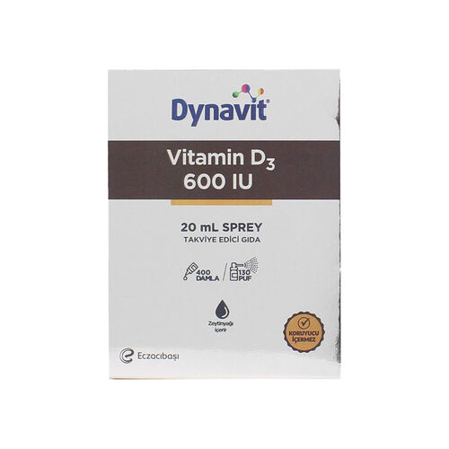 Eczacıbaşı Dynavit Vitamin D3 600 IU Takviye Edici Gıda Sprey 20 ml - Dynavit