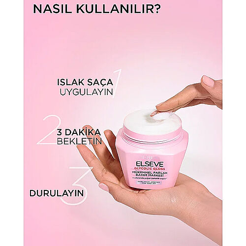Elseve Glycolic Gloss Saç Bakım Maskesi 300 ml - 3