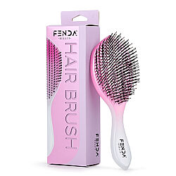 Fenda Dört Tarama Uçlu Profesyonel Galaxy Pink Saç Fırçası - 1