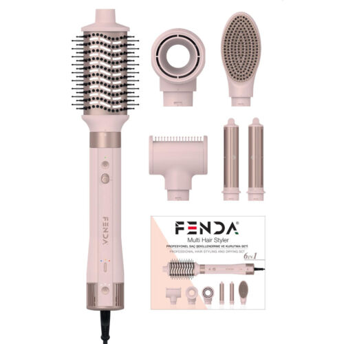 Fenda Profesyonel Saç Şekillendirme ve Kurutma Seti Pembe - Fenda