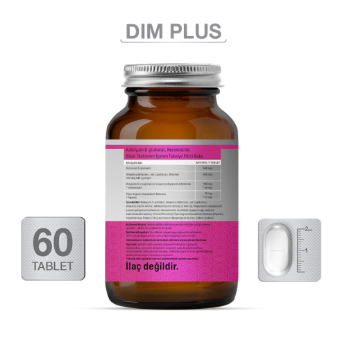 Goodday DIM PLUS Kalsiyum D Glukarat Takviye Edici Gıda 60 Tablet - Goodday (1)