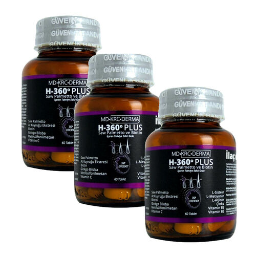 Hair 360 Plus Saw Palmetto ve Biotin 3 x 60 tablet - Diğer