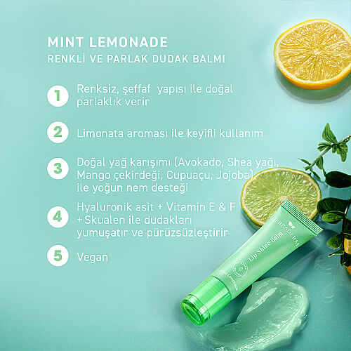 Herbaderm Lip Shine Balm - Mint Lemonade 10 ml - 8