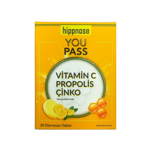 Hippnose You Pass Vitamin C Propolis Çinko 20 Efervesan Tablet - Hippnose