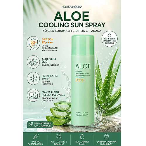 Holika Holika Aloe Ice Cooling Sun Spray SPF 50+ 100 ml - Holika Holika (1)