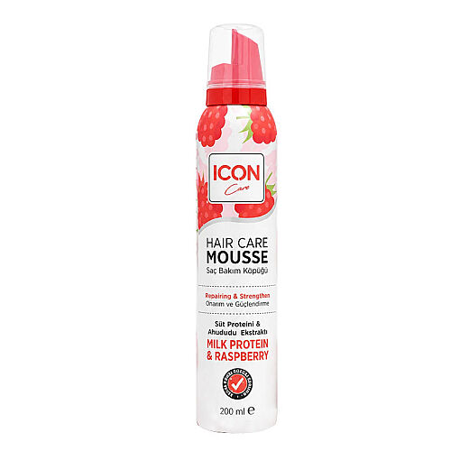 ICON Care Süt Proteini ve Ahududu Ekstraktı İçeren Saç Bakım Köpüğü 200 ml - 1