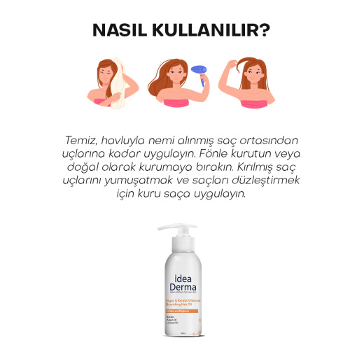 İdea Derma Argan ve Keratin Besleyici Saç Bakım Yağı 100 ml - 5