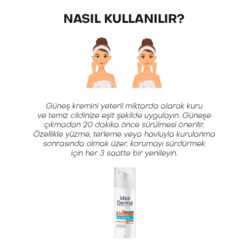 İdea Derma İdeasun Hydra SPF50+ Güneş Kremi 50 ml - 5