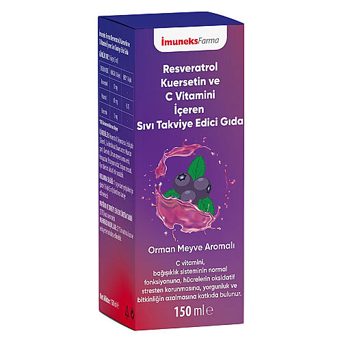 İmuneks Farma Resveratrol Kuersetin ve C Vitamini İçeren Sıvı Takviye Edici Gıda 150 ml - Imuneks