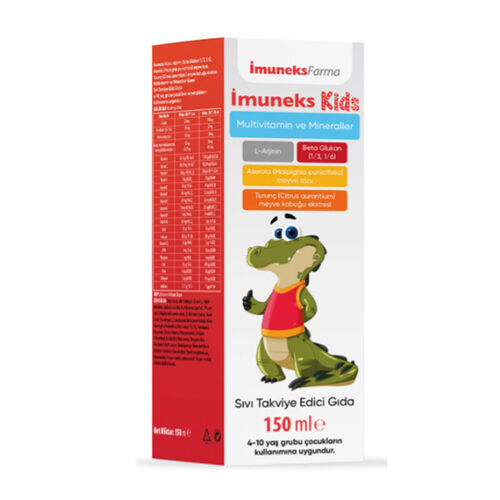 Imuneks Kids Multivitamin ve Mineraller İçeren Sıvı Takviye Edici Gıda 150 ml - Imuneks