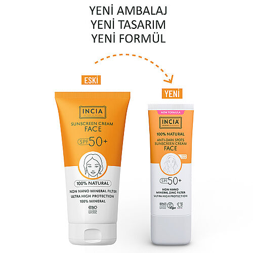 INCIA %100 Doğal Spf 50 Leke Karşıtı Yüz Kremi 30 ml - 3