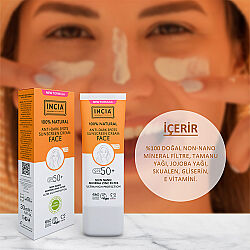 INCIA %100 Doğal Spf 50 Leke Karşıtı Yüz Kremi 30 ml - 8