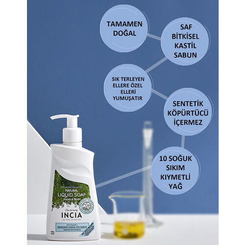 INCIA Arındırıcı Zeytinyağlı Doğal Sıvı Sabun 250 ml - 4