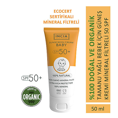 INCIA Bebekler İçin Doğal Güneş Kremi 50 SPF 50 ml - INCIA (1)