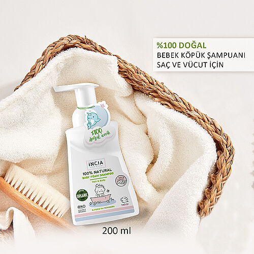Incia Bebekler İçin Doğal Köpük Şampuanı Saç ve Vücut İçin 200 ml - 3