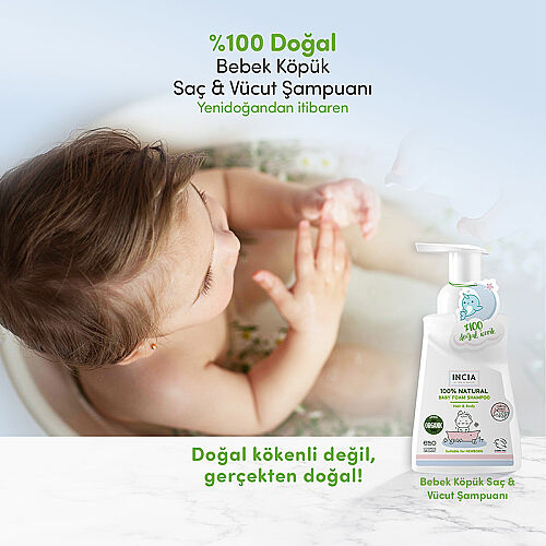 Incia Bebekler İçin Doğal Köpük Şampuanı Saç ve Vücut İçin 200 ml - 5