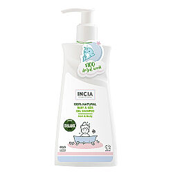 INCIA Çocuklar İçin Doğal Jel Şampuan Saç ve Vücut İçin 350 ml - 1