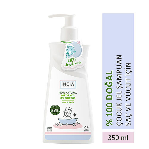 INCIA Çocuklar İçin Doğal Jel Şampuan Saç ve Vücut İçin 350 ml - INCIA (1)