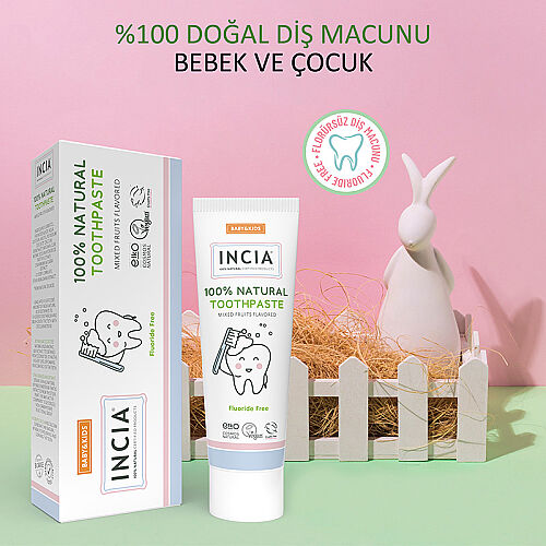 Incia Doğal Diş Macunu Bebek ve Çocuk Karışık Meyve Aromalı Florürsüz 50 ml - 3