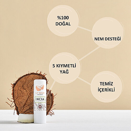INCIA Doğal Hindistan Cevizli Dudak Besleyici 6gr - 5