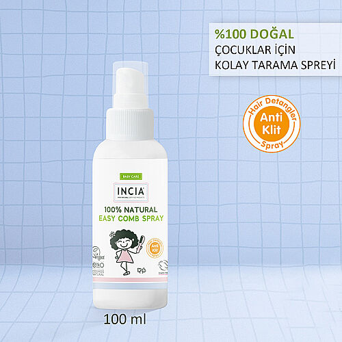 Incia Doğal Kolay Tarama Spreyi Çocuklar İçin Nemlendirici Parlaklaklaştırıcı Anti-Klit 100ml - 3