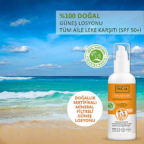 INCIA Doğal Tüm Aile için Güneş Losyonu Spf50+ 100 ml - 3