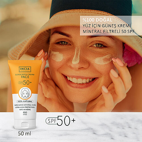 INCIA Yüz İçin %100 Doğal Güneş Kremi 50 SPF 50 ml - 3