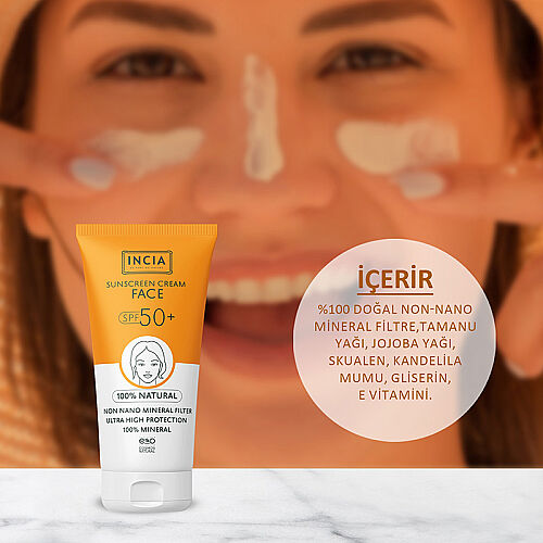 INCIA Yüz İçin %100 Doğal Güneş Kremi 50 SPF 50 ml - 4