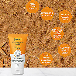 INCIA Yüz İçin %100 Doğal Güneş Kremi 50 SPF 50 ml - 5
