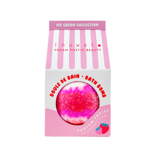 Inuwet Bath Bomb Icecream Strawberry Icecream Banyo Topu Çilek 120 g - inuwet