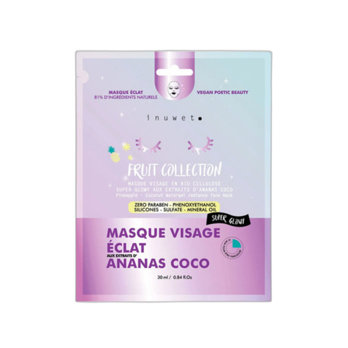 Inuwet Meyve Serisi Nemlendirici Yüz Maskesi Ananas Hindistan Cevizi 30 ml - inuwet