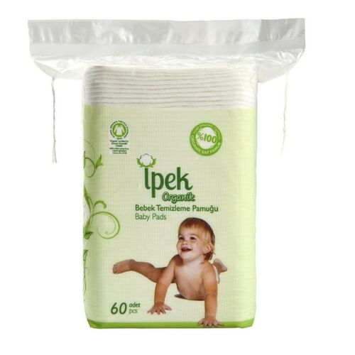İpek Organik Bebek Temizleme Pamuğu 60 Adet - İpek