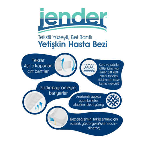 Jender Bel Bantlı Hasta Bezi XXL 20 ADET - Jender (1)